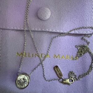 Melinda Maria Silver Necklace with Crystal Pendant